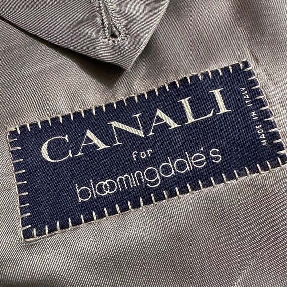 CANALI Made in Italy 40L US Gray Mens Blazer Sport Coat Jacket SUPER120*S Wool - Picture 16 of 16